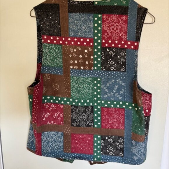 Vintage Naf Naf Vest - One Size, Unisex, patchwork design - Picture 2 of 7